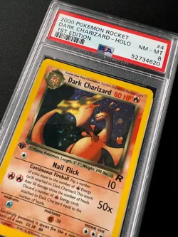 4/82 Dark Charizard 1st Edition Team Rocket Base Holo Pokemon Card PSA 8 WOTC - Image 3