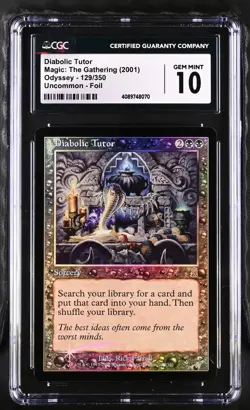 DIABOLIC TUTOR Odyssey Foil CGC 10 Gem Mint MTG [Nostalgium] - Image 1
