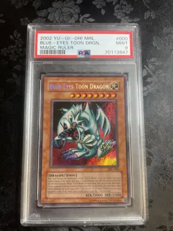 2002 Yu-Gi-Oh! Magic Ruler Blue Eyes Toon Dragon #MRL-000 PSA 9 MINT - Image 1