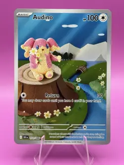 Pokemon TCG Audino 151/086 Rare Black Bolt Illustration Card NM Condition - Image 1