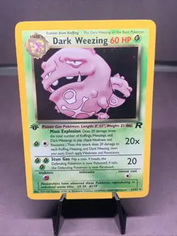 Pokemon TCG 1st Edition Dark Weezing 14/82 Team Rocket Holo Rare VTG WOTC NM-/LP - Image 1