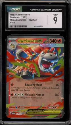 Pokemon Mega Camerupt ex Mega Evolution Double Rare #022 CGC 9 Mint - Image 1