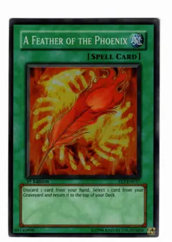 Yugioh- 1X A Feather of the Phoenix - Super Rare - 1st Edition - FET-EN037 - NM - Image 1
