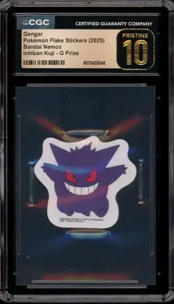 Pokemon Gengar Flake Stickers Bandai Namco Inchiban Kuji G Prize CGC 10 Pristine - Image 1