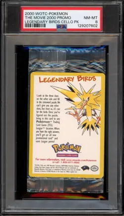 Pokemon The Movie 2000 Legendary Birds Sealed Cello Pack PSA 8 - Image 1