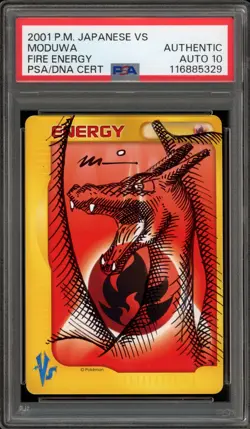 Pokemon Charizard Sketch Fire Energy VS Japanese Moduwa Auto 10 PSA AUTHENTIC - Image 1