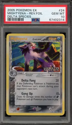 Pokemon Mightyena EX Delta Species Reverse Holo Rare #24 PSA 10 Gem Mint - Image 1