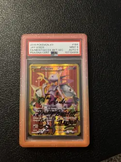 Pokemon 2015 Mewtwo POP 3 TCG Signed Jay Goede With Illustration And Sketch - Image 2