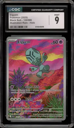 Pokemon Elgyem Black Bolt Illustration Rare #120 CGC 9 Mint - Image 1