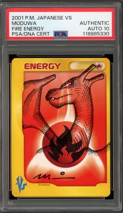 Pokemon Charizard Sketch Fire Energy VS Japanese Moduwa Auto 10 PSA AUTHENTIC - Image 1