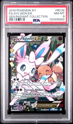 2016 POKEMON GENERATIONS RADIANT COLLECTION FA SYLVEON EX RC32 PSA 8 - Image 1