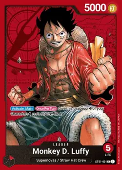 One Piece Monkey D. Luffy - ST01-001 - L - Foil, Near Mint Starter Deck 1: Straw - Image 1