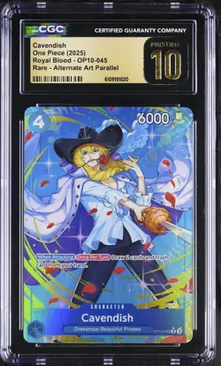 Cavendish (Parallel) Alt Art Blue OP10-045 One Piece CGC Pristine 10 - Image 1