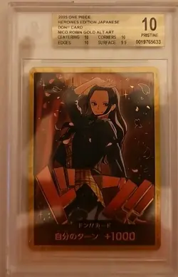 One Piece Heroines Edition Japanese Nico Robin Don Gold Art BGS 10 Low Pop - Image 1