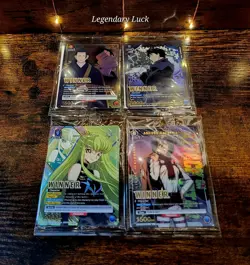 Union Arena Winner Promos - Suguru Geto, Roy Mustang, Mikasa Ackermann & C.C NM - Image 1