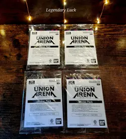 Union Arena Winner Promos - Suguru Geto, Roy Mustang, Mikasa Ackermann & C.C NM - Image 2