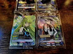 Union Arena Winner Promos - Suguru Geto, Roy Mustang, Mikasa Ackermann & C.C NM - Image 4