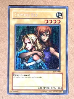 yugioh Gemini Elf LON-000 SECRET Near Mint - Image 1