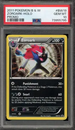 Pokemon Zoroark Black & White Black Star Holo Promo BW19 PSA 10 Gem Mint - Image 1