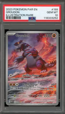Pokemon Groudon Paradox Rift Illustration Rare #199 PSA 10 Gem Mint - Image 1