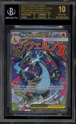 Pokemon Mega Charizard X ex Evo UPC Black Star Promo #023 BGS 10 BLACK LABEL - Image 1