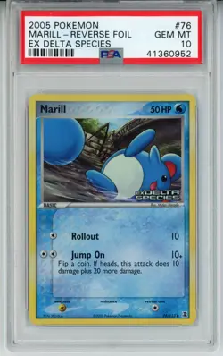 2005 POKEMON EX DELTA SPECIES MARILL #76 REVERSE PSA 10 GEM MINT #41360952 - Image 1