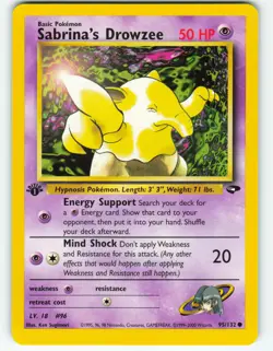 Sabrina's Drowzee - 1st Edition - 95/132 Gym Challenge - Pokemon TCG - 2000 - Image 1