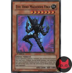 Yugioh Evil HERO Malicious Edge DP06-EN006 Super Rare 1st Edition NM - Image 1
