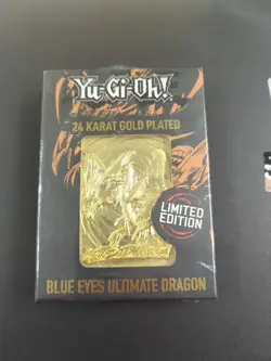 YUGIOH Blue Eyes Ultimate Dragon 24 Karat Gold Plated Limited Edition - Image 1