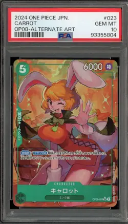 One Piece CCG Carrot Japanese Alternate Art OP08-023 PSA 10 Gem Mint - Image 1