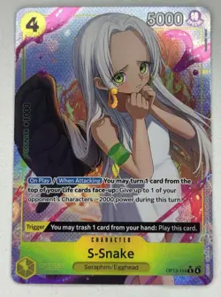 S-Snake Alt Art OP13-114 Carrying On His Will One Piece TCG - Image 1