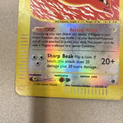 Pokemon Pidgeot Expedition Base Set Reverse Holo Rare 23/165 80 HP 2002 Card - Image 3