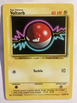 Pokemon Card - Base 67/102 - VOLTORB (common) - NM - Image 1