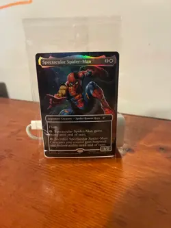 Magic the Gathering Marvel Legends Spectacular Spider-Man Battle Damaged Card - Image 1