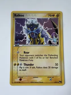 Pokemon TCG Pop Series 2 Raikou Holo Rare Card 3/17 2006 Edition - Image 1