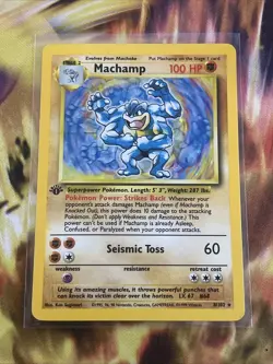 Machamp 8/102 Base Set 1st Edition Holo Rare Pokemon Card - Image 1