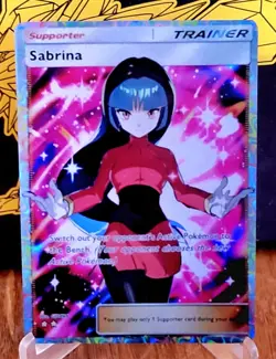 Pokemon Sabrina Anima Waifu Sexy Doujin ACG DIY Trainer Full Art Card Holo - Image 1