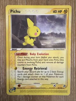 Pichu - 20/100 - Rare ex Sandstorm e-Series - Pokemon Card - DAMAGED #2 - Image 1