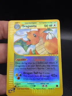 Dragonite 43/165 Pokemon Expedition Reverse Holo Rare Card HP Heavy Played EC3 - Image 3