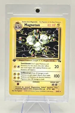 1999 Pokemon TCG Fossil 1st Edition Magneton Non-Holo Vintage Card 26/62 NM - Image 1