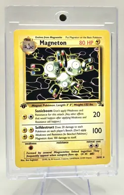 1999 Pokemon TCG Fossil 1st Edition Magneton Non-Holo Vintage Card 26/62 NM - Image 4
