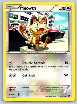 Meowth - BW Next Destinies 80/99 Naoki Saito Pokemon 151 Card NM - Image 1