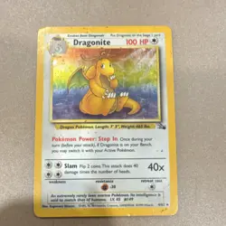 Pokemon Dragonite 100 HP Holo Rare Fossil Unlimited 4/62 1999 Card - Image 1