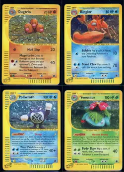 Pokemon EXPEDITION - 4 Holo Cards Bundle Venusaur Dugtrio Kingler Poliwrath ENG - Image 1