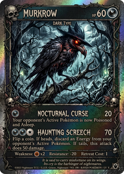 Pokemon Horror Murkrow Custom Card - Image 1