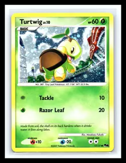 🌿 Turtwig 17/17 Cosmos Holo w/ Swirl 🌀 Pokemon Card Pop Series 6 2007 - Image 1