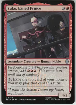 MTG Zuko, Exiled Prince Foil NM Avatar: The Last Airbender Magic 163 - Image 1
