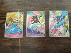 Pokemon TCG First Partner Illustration Collection Series 1 Alola GEN 7 Starters - Image 1