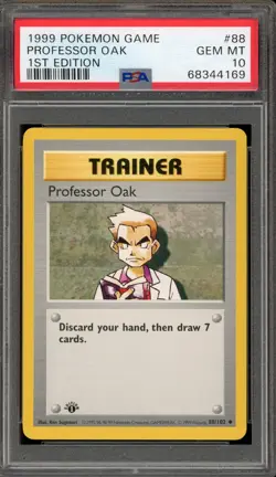 Pokemon Professor Oak Base Set Shadowless 1st Edition #88 PSA 10 Gem Mint - Image 1