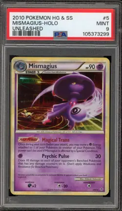 Pokemon Mismagius Unleashed Holo Rare #5 PSA 9 Mint - Image 1